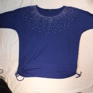 Club star bedazzled shirt blue y2y mxm